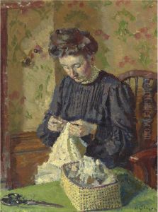 Woman Sewing by Harold Gilman