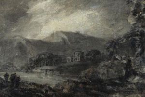 Castle In A Welsh Landscape by William Gilpin