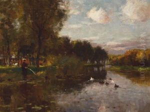 Pecheur A La Ligne by Victor Olivier Gilsoul
