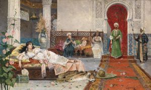A Visit To Theharem by Juan Gimenez y Martin