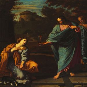 The Canaanite Woman Kneeling Before Christ Asking For Help To Heal Her Daughter by Ludovico Gimignani