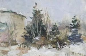 Hausgarten Im Winter by Bruno Gimpel