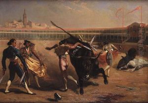Bull Fighters by Eugene Louis Ginain