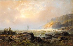 Coastal View With Ship by Alexander Vasiliev. Gine