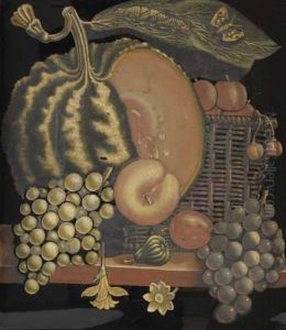 Nature Morte Au Panier De Fruits by Cyprien Ginisty
