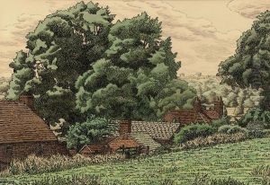 Bearley Roofs, Warwickshire by Charles Ginner