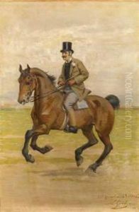 Ritratto Di Corcos A Cavallo by Luigi Gioli