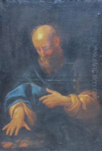 Saint Holding Hand Over Fire by Luca Giordano