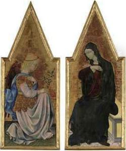 The Annunciation: The Archangel Gabriel; And The Virgin Annunciate- Pinnacles From An Altarpiece by Lorenzo Di Pietro Vecchietta