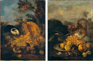 Nature Morte Con Frutta, Fiori Ed Animali In Un Paesaggio by Lorenzo Di Pietro Vecchietta