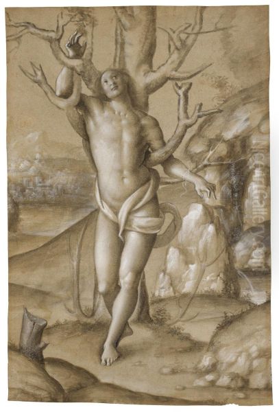 St. Sebastian In An Extensive Landscape - view 1