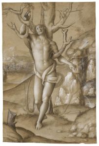 St. Sebastian In An Extensive Landscape by Gerolamo Giovenone