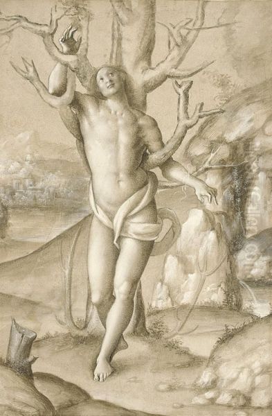 Saint Sebastian In An Extensive Landscape - view 1