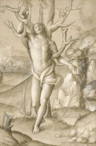 Saint Sebastian In An Extensive Landscape by Gerolamo Giovenone