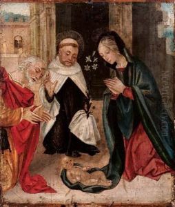 Nativita Con San Domenico by Gerolamo Giovenone