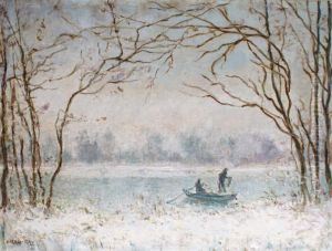 Etang Sous La Neige by Leon Giran-Max