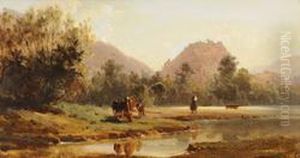 Landschaft Bei Sitten, Mit Blick Auf Den Hugel Der Valeria by Karl Girardet