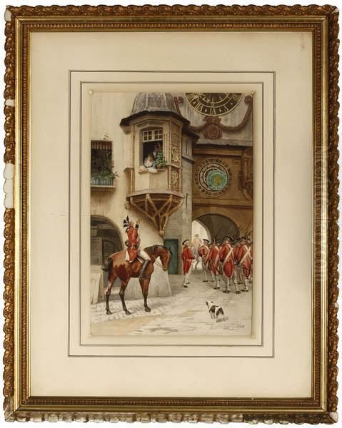 Soldier Greeting A Lady - view 1