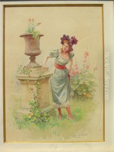 Elegante Dans Le Parc Aquarelle - view 1