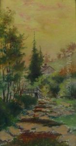 Landscape With Creekside Cottage by Frank J. Girardin