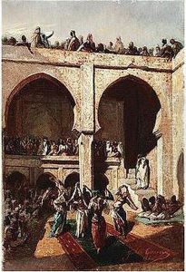 Women Dancing In A Middle Eastern Courtyard Women Dancing In A Middle Eastern Courtyard
