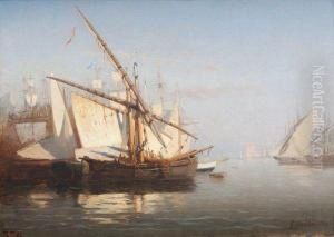 Voiliers Dans Le Port De Marseille by Francois Girardon