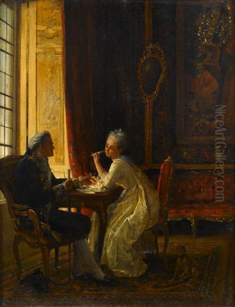 Woman And Man At Table - view 1