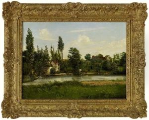 Englische Flusslandschaft by Ernest Gustave Girardot