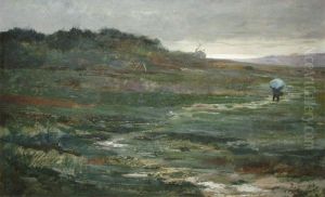 Promeneur Sous L'averse by Louis-Auguste Girardot