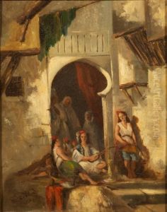 Musiciennes Aux Portes Du Palais by Eugene Pierre Francois Giraud