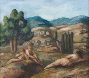 Nus Dans Un Paysage by Pierre Paul Girieud