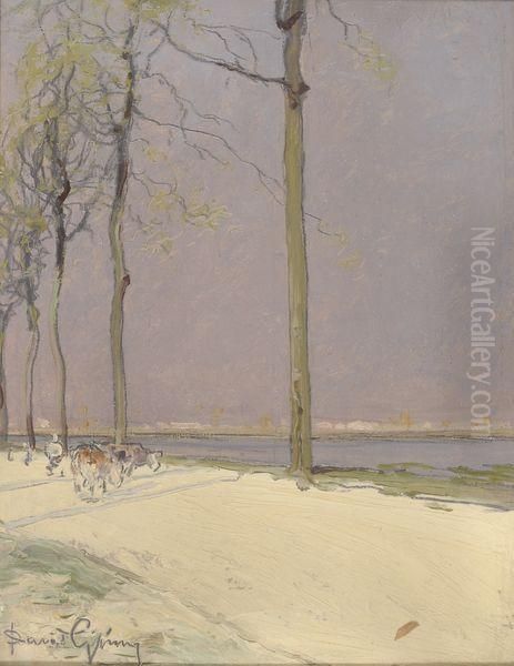 Deux Vaches Au Bord De L'eau - view 1