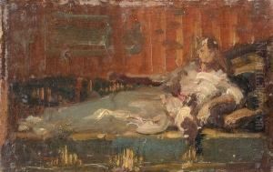 Femme Allongee Sur Une Meridienne by David Eugene Girin