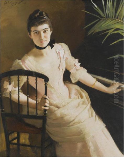 Lady Seated At A Piano - view 1