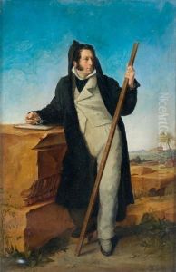 Ritratto Di Architetto In Paesaggio Con Ruderi by Alphonse Giroux