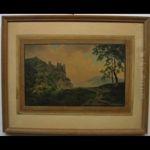Landscape View With Hilltop Castle by Thomas Gisborne