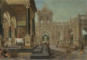 A Palatial Capriccio With Dives And Lazarus