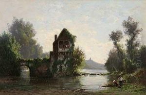 Angler Am Fuse Des Alten Bruckenhauses Angler Am Fuse Des Alten Bruckenhauses