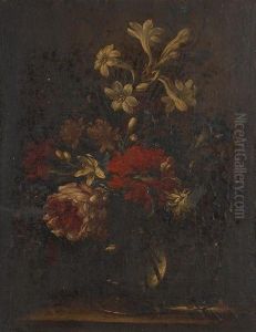 Bouquet De Fleurs Dans Un Vase Sur Une Table by Nicola Giuli