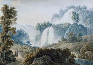 View Of The Waterfalls At Tivoli by Filippo Giuntotardi