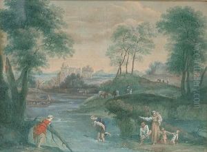 Pastoral River Landscape by Filippo Giuntotardi