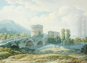 View Of The Ponte Lucano And The Tomb Of The Plautii by Filippo Giuntotardi