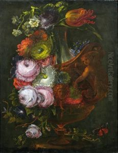 Fiori Vari In Un Vaso Istoriato