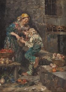 Italienische Marktfrau Am Obststand by Fausto Giusto
