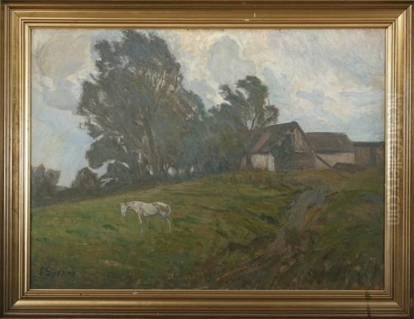 Landscape With Farm And A Horse - view 1