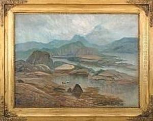 Landscape With Rocks And Eider by Einar Gjessing