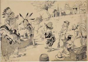 Trading With The Indians by L M Glackens