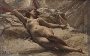 Nu Sur Un Drape by Pierre Paul Leon Glaize
