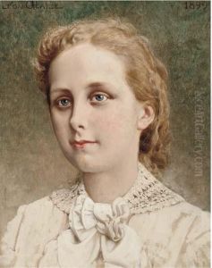 Portrait Of A Young Girl, Bust-length, In A White Chemise