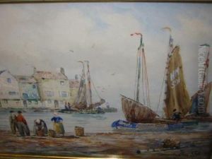 Dutch Loggers In Port On The Maas